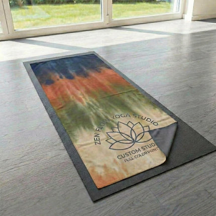 Personalized Marble Yoga Mat Towel: Large Cotton Blend, Custom Name
