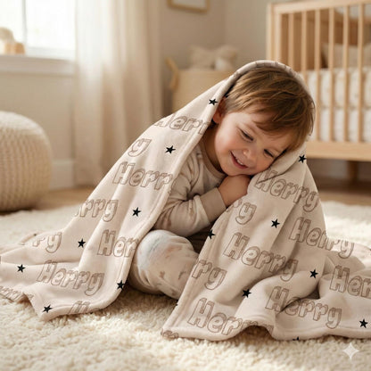 Personalized Kids Minky Blanket: Custom Name, Soft Fleece or Sherpa