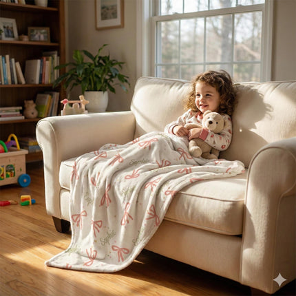Personalized Strawberry Kids Blanket: Plush Minky or Sherpa, Birthday Gift