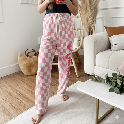 Valentine's Day Matching Couple Pajamas, Personalized Couple PJ Pants, Custom Heart Loungewear for Couples, Anniversary Gift.