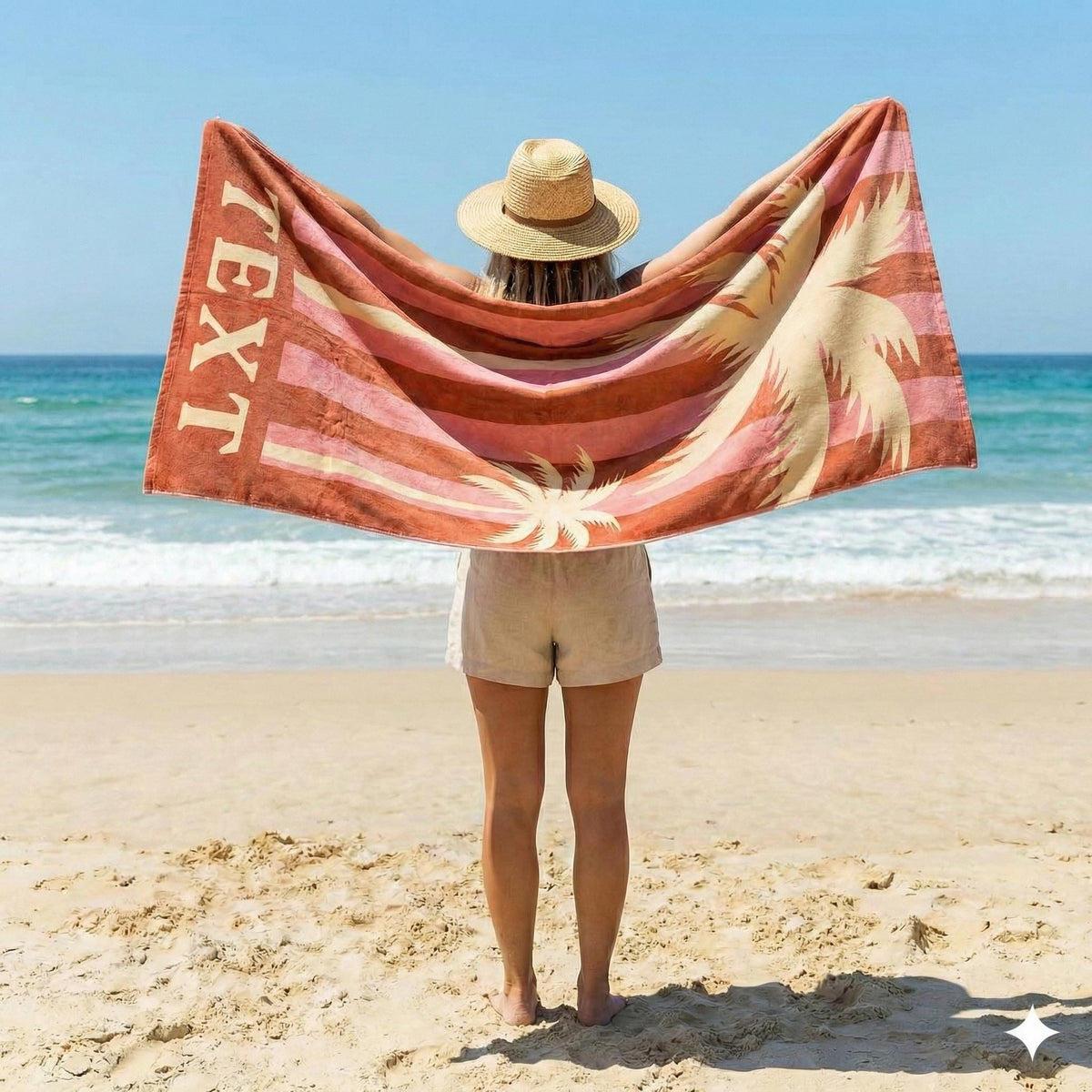 Personalized Retro Beach Towel: Custom Name, Vibrant Colors
