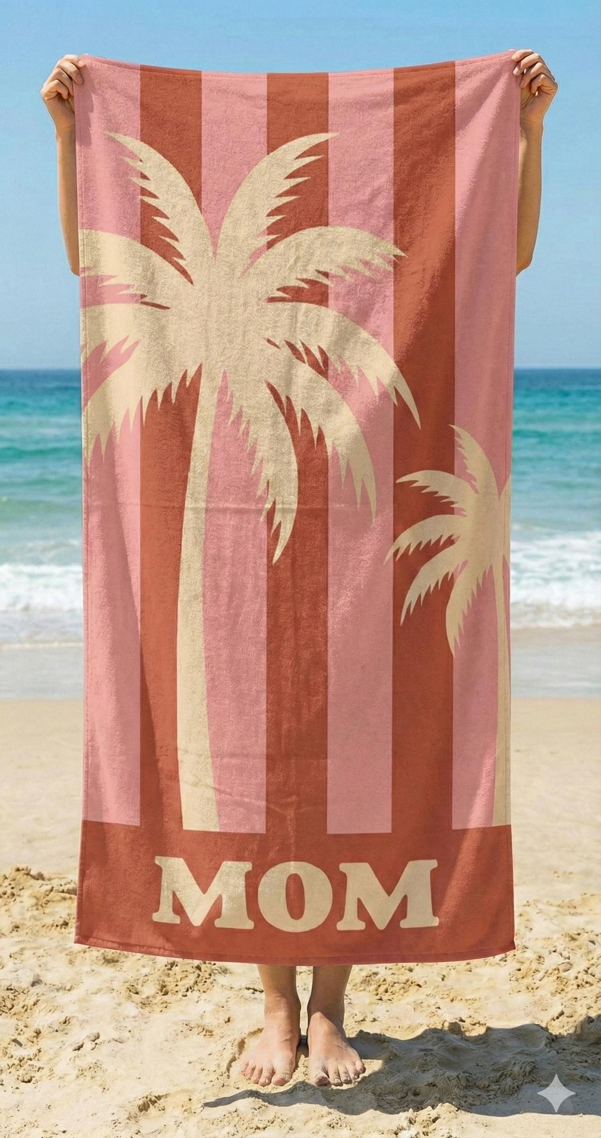Personalized Retro Beach Towel: Custom Name, Vibrant Colors