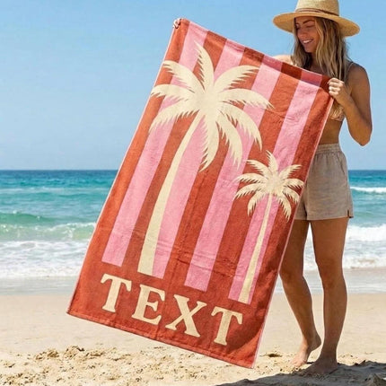 Personalized Retro Beach Towel: Custom Name, Vibrant Colors