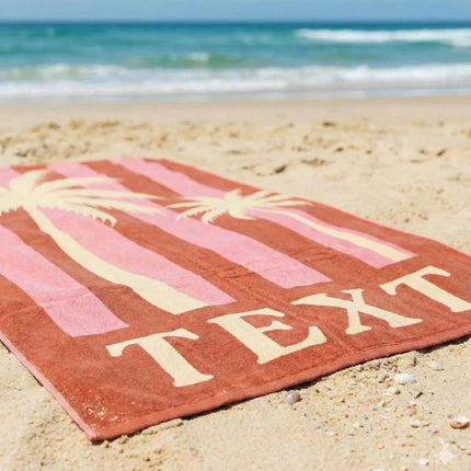Personalized Retro Beach Towel: Custom Name, Vibrant Colors