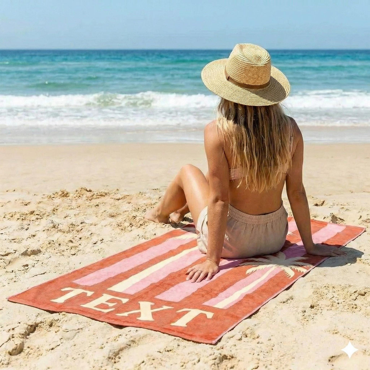 Personalized Retro Beach Towel: Custom Name, Vibrant Colors