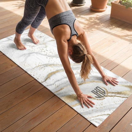 Personalized Yoga Mat Towel: Paisley Bandana Print, Custom Name