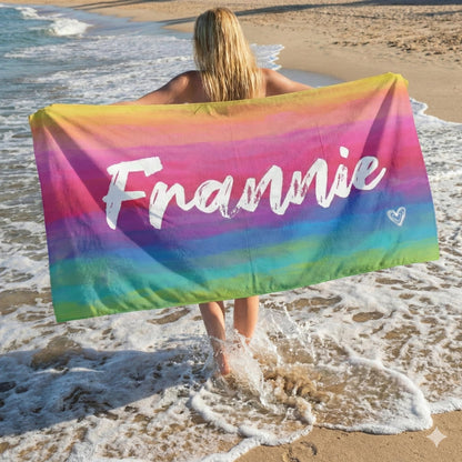 Personalized Tie Dye Beach Towel: Custom Name Pool Towel