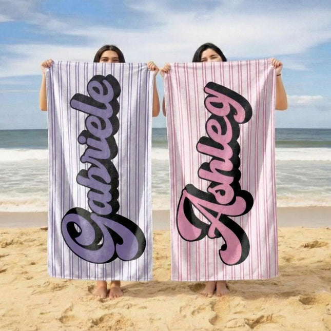 RETRO Multi Style personalized gifts, Beach Towel With Name, Birthday Vacation Gift, girl gift