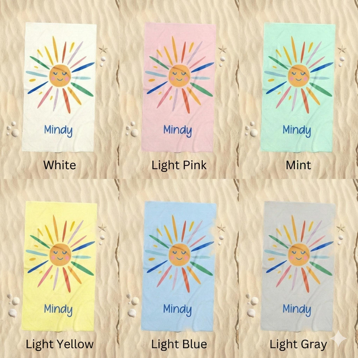 Personalized Hello Sunshine Beach Towel: Custom Name, Vibrant Colors