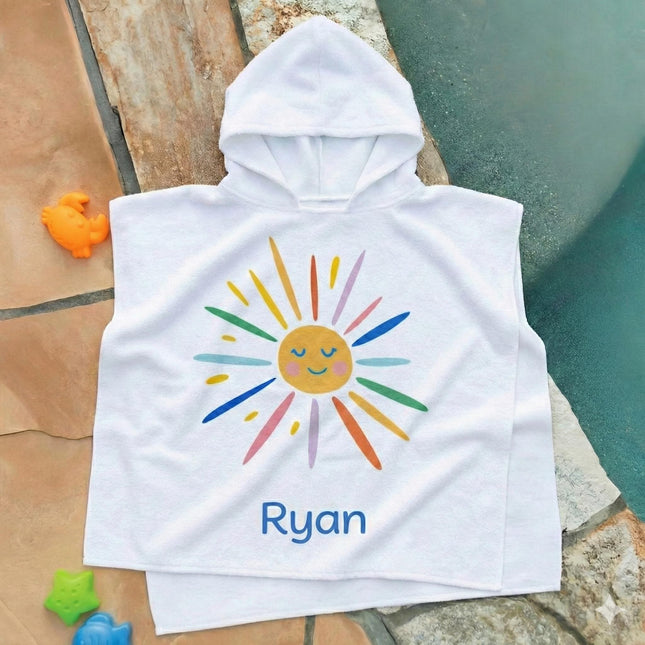 Personalized Hello Sunshine Beach Towel: Custom Name, Vibrant Colors