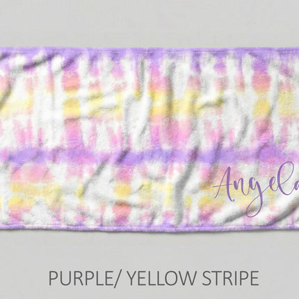 Personalized Tie Dye Beach Towel: Custom Name Pool Towel