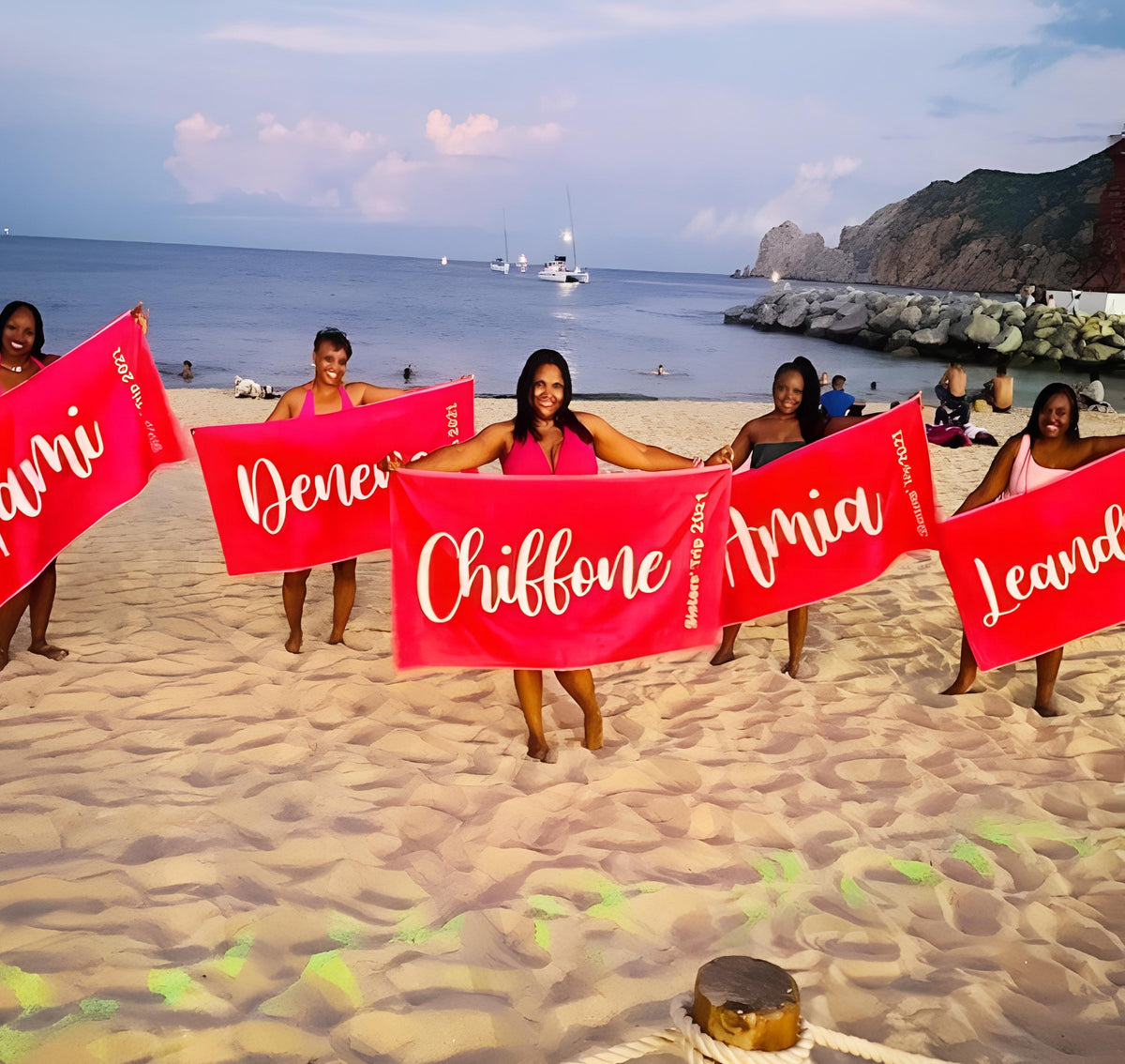 Personalized Script Name Beach Towel: Custom Vacation Gift