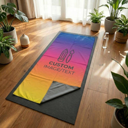 Personalized Yoga Mat Towel: Paisley Bandana Print, Custom Name