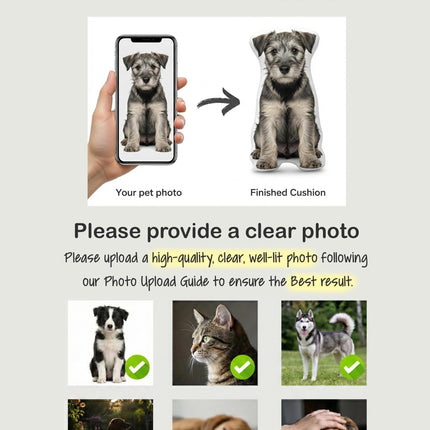 Custom Pet Pillow, Personalized Dog Cat Photo Cushion, Pet Memorial Gift