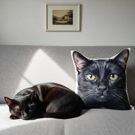 Custom Pet Pillow, Personalized Dog Cat Photo Cushion, Pet Memorial Gift