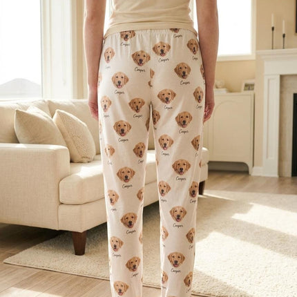Personalized Pet Photo Pajama, Custom Dog & Cat Portrait PJs, Family Matching Loungewear