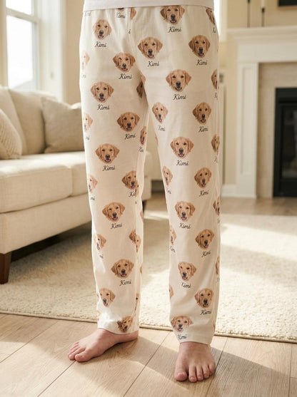 Personalized Pet Photo Pajama, Custom Dog & Cat Portrait PJs, Family Matching Loungewear