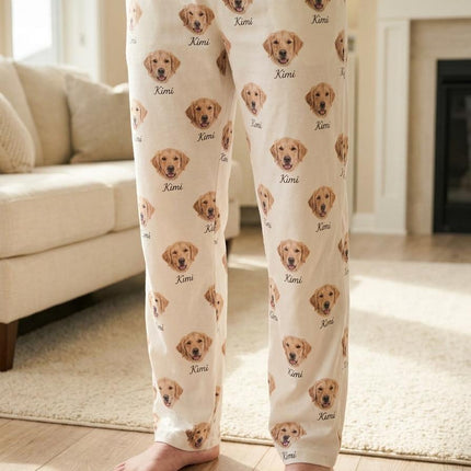 Personalized Pet Photo Pajama, Custom Dog & Cat Portrait PJs, Family Matching Loungewear