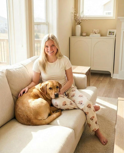 Personalized Pet Photo Pajama, Custom Dog & Cat Portrait PJs, Family Matching Loungewear