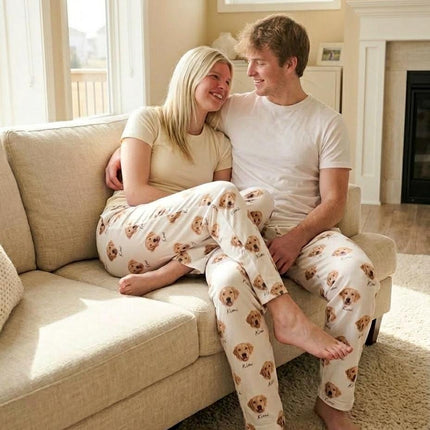 Personalized Pet Photo Pajama, Custom Dog & Cat Portrait PJs, Family Matching Loungewear