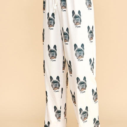 Personalized Pet Photo Pajama, Custom Dog & Cat Portrait PJs, Family Matching Loungewear
