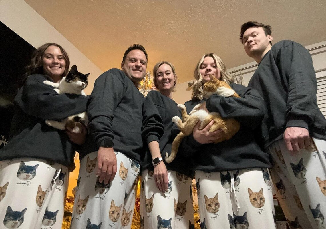 Pet Portrait Pajama pants Using Pet Photo + Name Custom Pet Personalized Pajama - CustomCooper