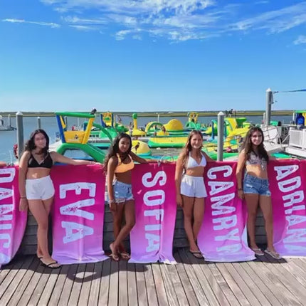 Personalized Beach Towel: Bold Font Custom Name Pool Towel