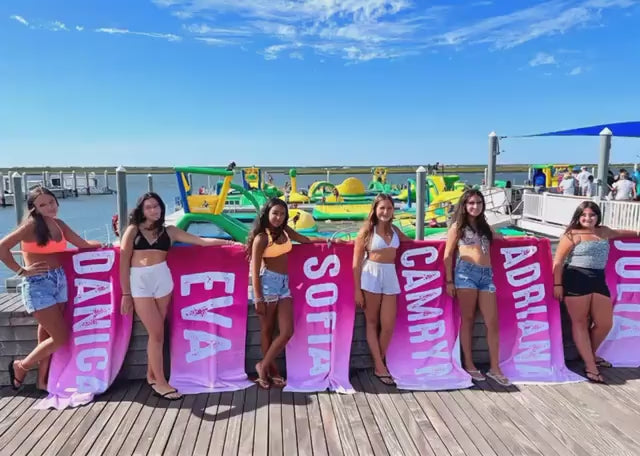 Personalized Beach Towel: Bold Font Custom Name Pool Towel