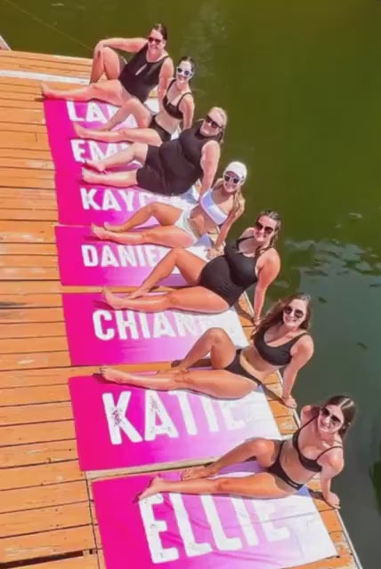 Personalized Beach Towel: Bold Font Custom Name Pool Towel