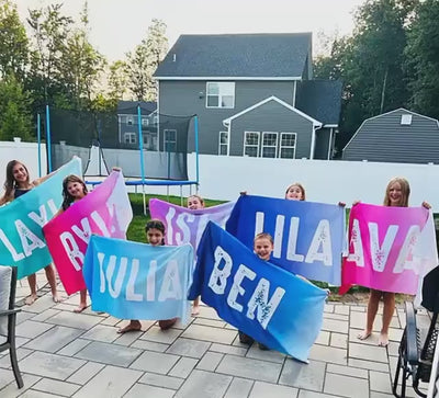 Solid Bold Font Style Personalized Beach Towel Personalized Name Bath Towel Custom Pool Towel Beach Towel With Name Outside Birthday Gift