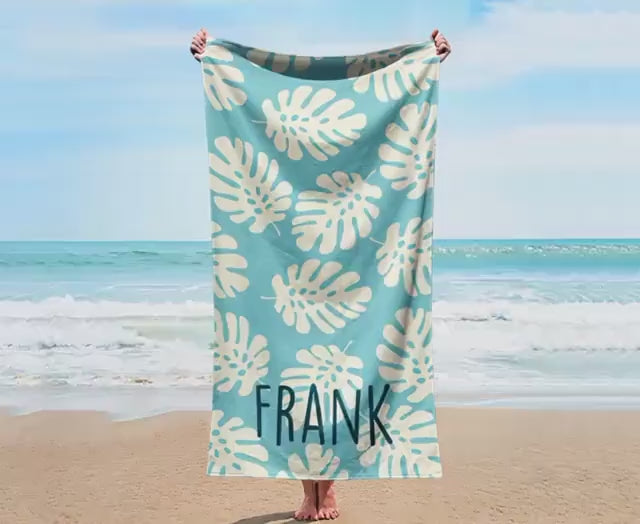 Bold Cool Style Personalized Beach Towel Personalized Name Bath Towel Custom Pool Towel Beach Towel With Name Outside Birthday Vacation Gift