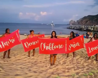 Personalized Script Name Beach Towel: Custom Vacation Gift