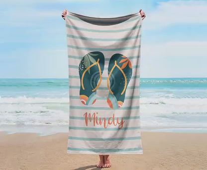 NEW Design Personalized Beach & Pool Towel Custom Pool Towel Beach Towel With Name Outside Birthday Vacation Gift