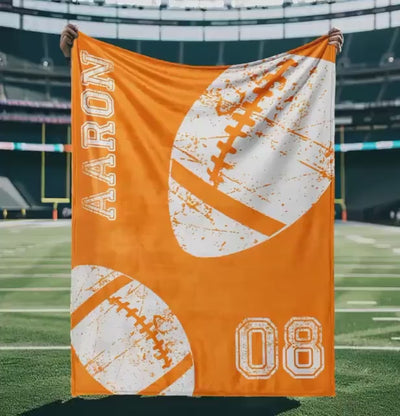 Personalized Sports team blanket with Name, Custom blanket gift, Birthday Christmas gift