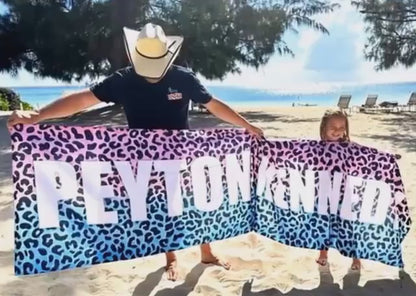 New Animal Print Style Personalized Beach Towel Personalized Name Bath Towel Custom Pool Towel Beach Towel With Name Outside Birthday Gift