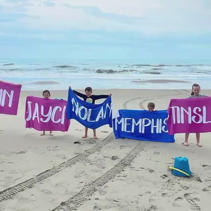 Personalized Beach Towel: Bold Font Custom Name Bath & Pool Towel