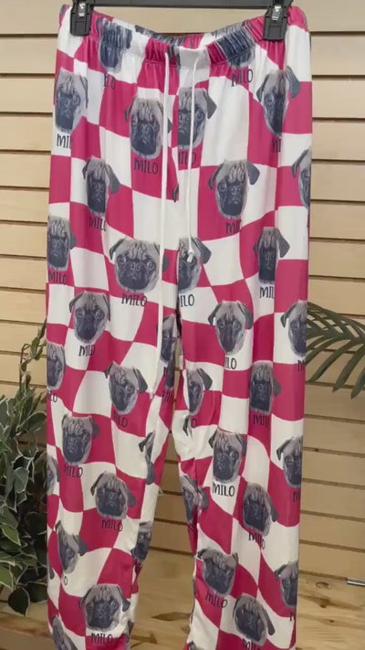 Custom Pet Portrait Pajama Set (Top & Bottom) Using Pet Photo