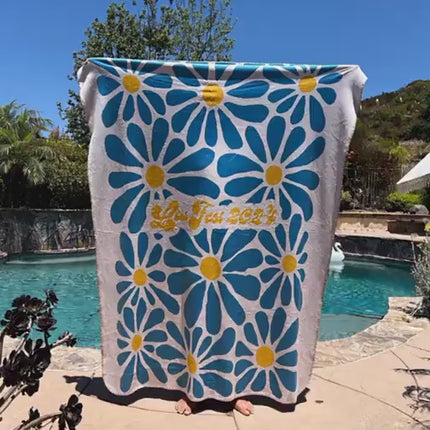 Personalized Flower Blanket: Vintage Rustic Style, Custom Name Gift