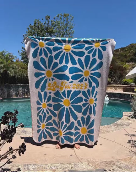 Personalized Flower Blanket: Vintage Rustic Style, Custom Name Gift