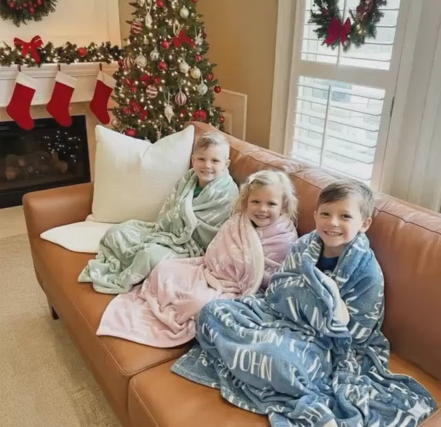 Personalized Kids Name Blanket: Custom Minky or Sherpa Fleece