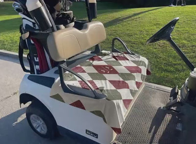 Custom Monogram Golf Cart Seat Cover – Premium Fabric Design