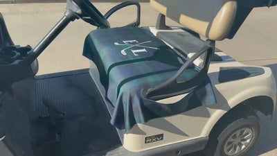 Monogram Personalization Name  Design Premium Cloth Golf Cart Seat Cover