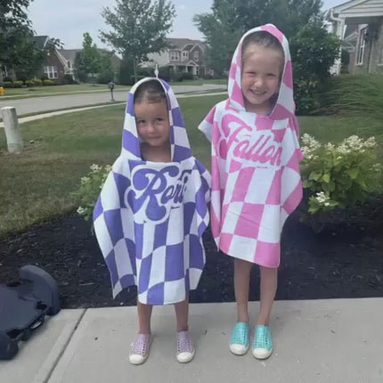 Personalized Baby Shark Hooded Poncho Towel: Retro Kids Beach Towel