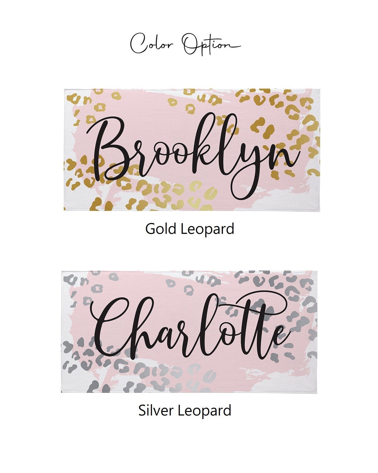 New Metallic Leopard Beach Towel  Custom Pool Towel Beach Towel With Name Outside Birthday Vacation Gift - CustomCooper