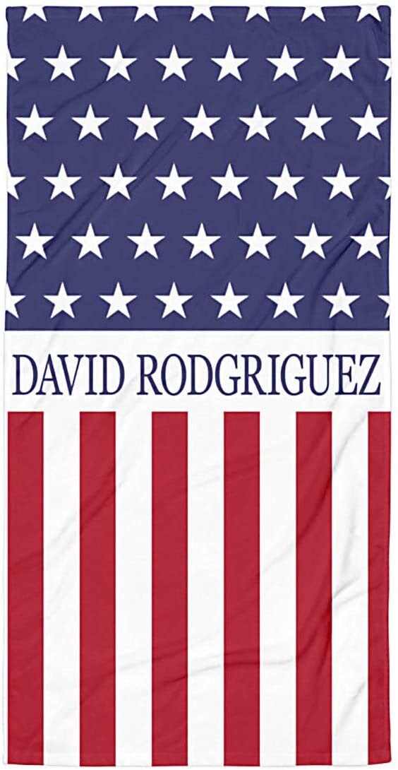 US Flag Personalized Beach Towel Personalized Name Bath Towel Custom Pool Towel Beach Towel With Name Outside Birthday Vacation Gift