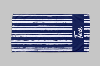 Script Line Style Personalized Beach Towel Personalized Name Bath Towel Custom Pool Towel Beach Towel With Name Outside Birthday Gift - CustomCooper