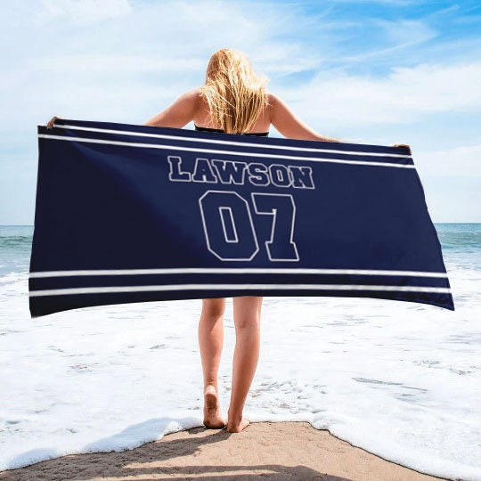 Sports Personalized Beach Towel Personalized Name Bath Towel Custom Pool Towel Beach Towel With Name Outside Birthday Vacation Gift