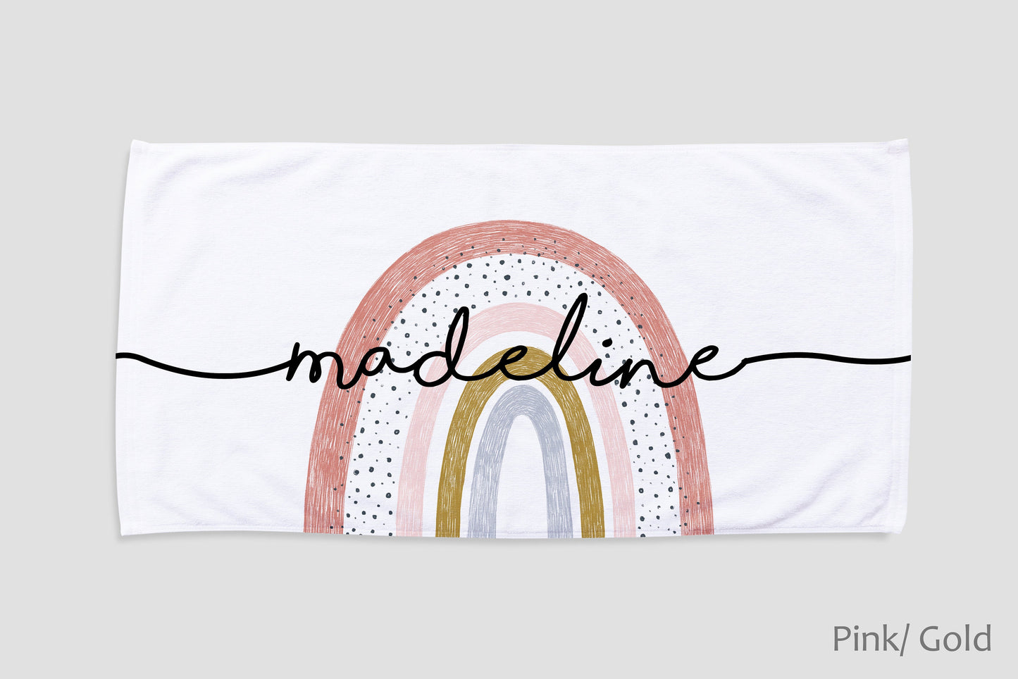 Personalized Rainbow Design Beach Towel Personalized Name Bath Towel Custom Pool Towel Beach Towel With Name Outside Birthday Vacation Gift