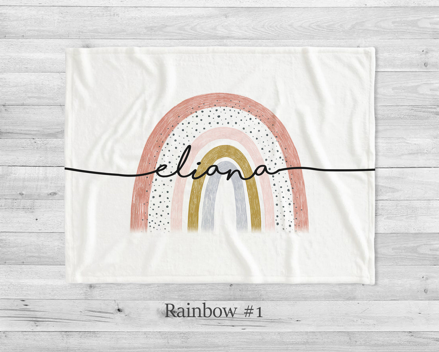 Retro Rainbow personalize blanket, Minky or Sherpa custom blanket, Baby blanket, birthday gift idea - CustomCooper