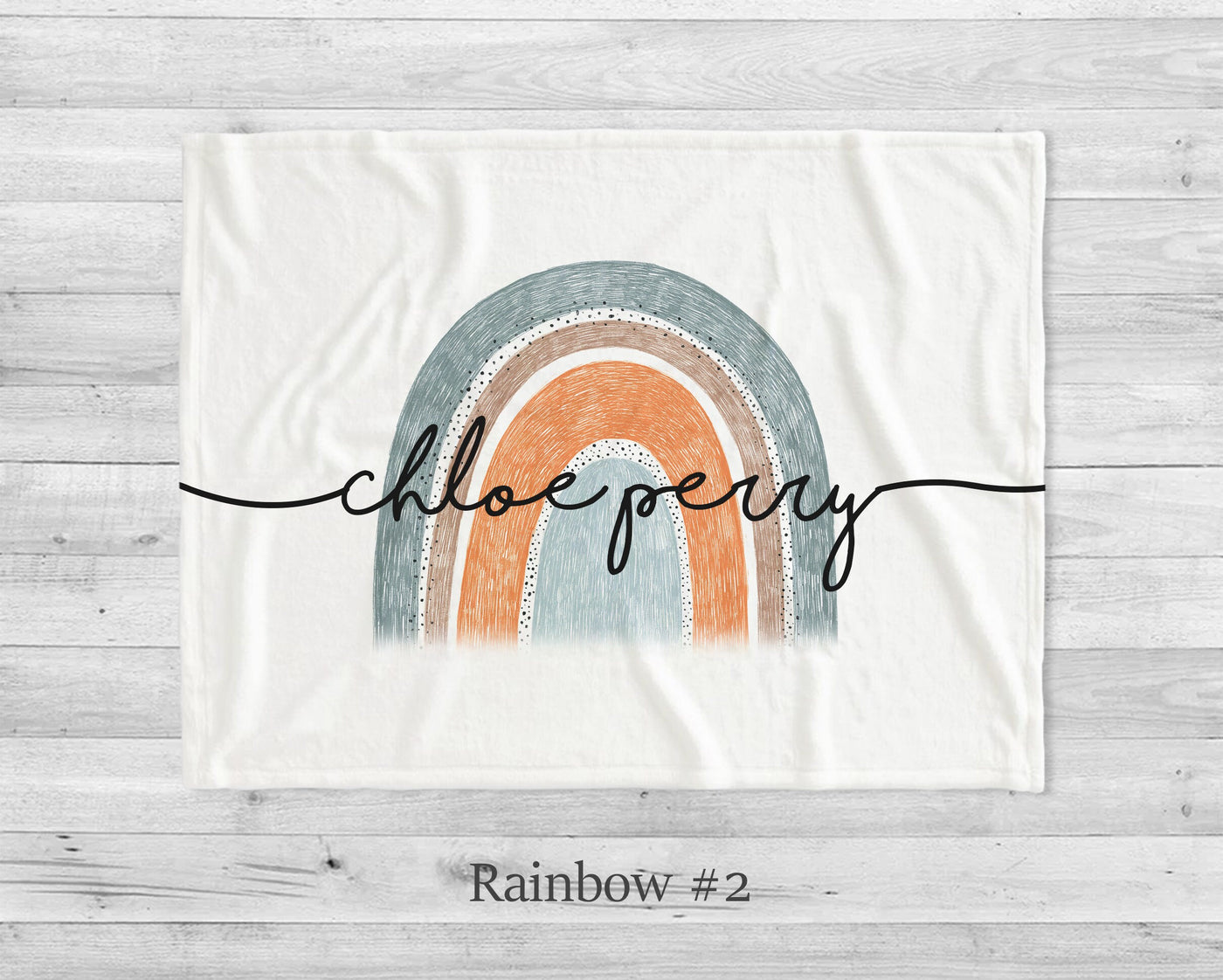Retro Rainbow personalize blanket, Minky or Sherpa custom blanket, Baby blanket, birthday gift idea - CustomCooper